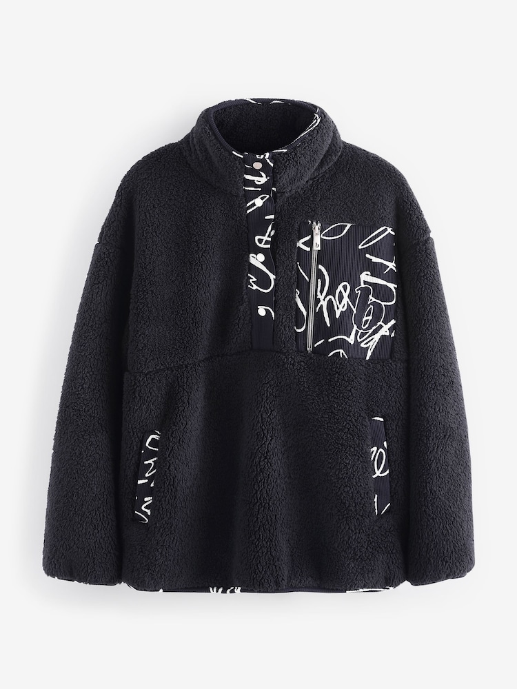 B by Ted Baker Black Cosy Borg Hoodie - Image 8 of 8