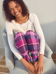 Laura Ashley Navy/Pink Check Pyjama Set - Image 3 of 11