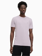 AllSaints Purple Brace Contrast Short Sleeve Crew T-Shirt - Image 1 of 5