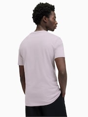 AllSaints Purple Brace Contrast Short Sleeve Crew T-Shirt - Image 2 of 5