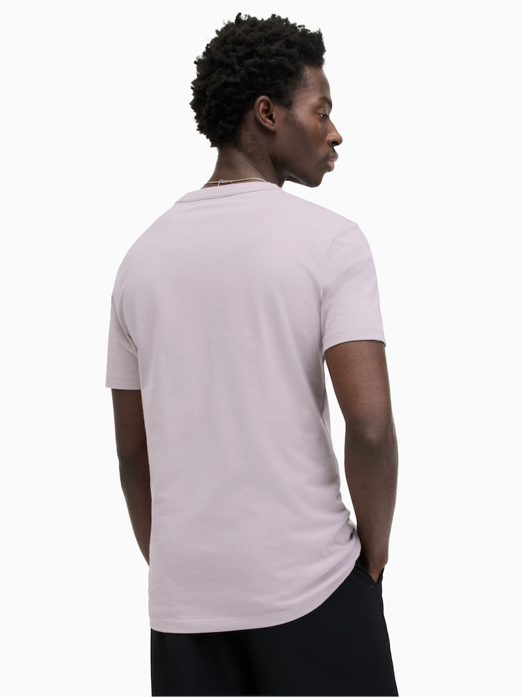 AllSaints Purple Brace Contrast Short Sleeve Crew T-Shirt - Image 2 of 5