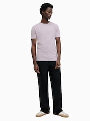 AllSaints Purple Brace Contrast Short Sleeve Crew T-Shirt - Image 3 of 5