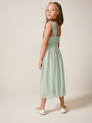 Sage Green Mesh Flower Girl Occasion Dress (6-16yrs) - Image 3 of 6