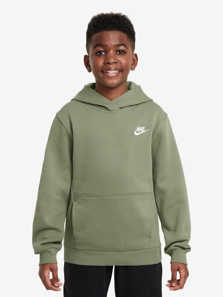 Масляно-зеленый - Худи из флиса Nike Club - Изображение 1 из 3