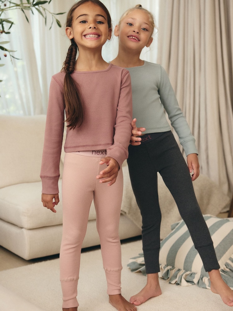 Pink & Grau - 2er-Pack Leggings-Pyjamas (7–16 Jahre) - Bild 1 von 4 Pink & Grau - 2er-Pack Leggings-Pyjamas (7–16 Jahre) - Bild 1 von 4