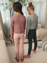 Pink/Grey 2 Pack Legging Pyjamas (7-16yrs) - Image 3 of 4