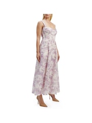 Bardot White/Purple Adaline Broderie Midi Dress - Image 1 of 4