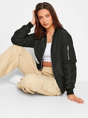 Long Tall Sally Black Bomber Jacket - Image 2 of 5