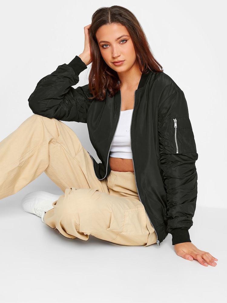 Long Tall Sally Black Bomber Jacket - Image 2 of 5