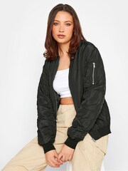 Long Tall Sally Black Bomber Jacket - Image 3 of 5