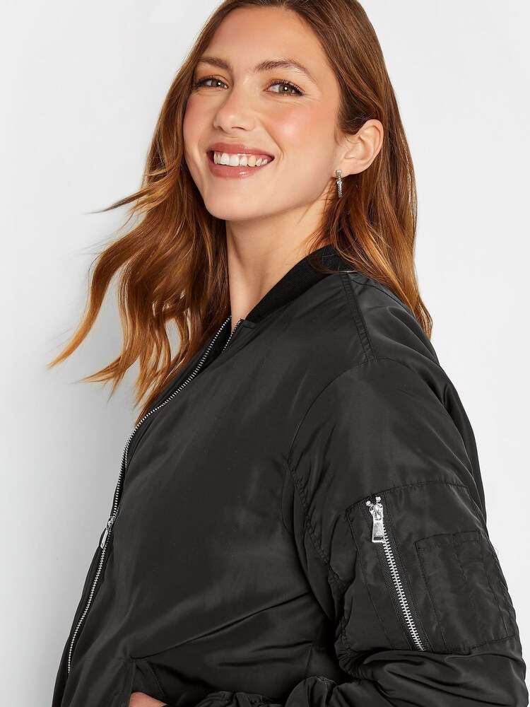 Long Tall Sally Black Bomber Jacket - Image 5 of 5