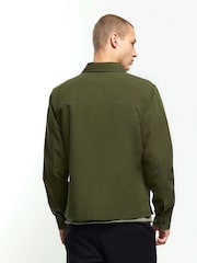 River Island Green Long Sleeve Linen Blend Smart Overshirt - Image 2 of 4
