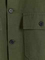 River Island Green Long Sleeve Linen Blend Smart Overshirt - Image 4 of 4