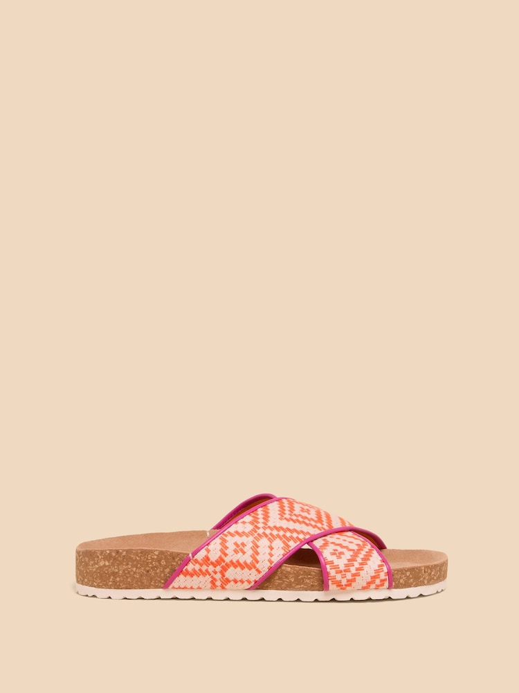 White Stuff Orange Poppy Footbed Sandals - Image 1 of 4