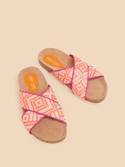 White Stuff Orange Poppy Footbed Sandals - Image 2 of 4