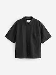 Calvin Klein Black Linen Button Down Shirt - Image 4 of 4
