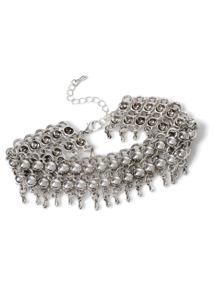 Aela Silver Tone Beaded Drape Anklet - Image 2 of 3