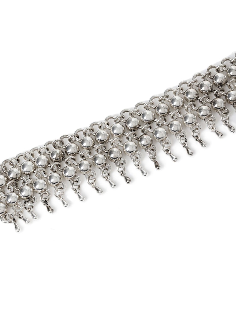 Aela Silver Tone Beaded Drape Anklet - Image 3 of 3