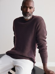Burgundy Red Regular Fit Signature Lambswool/Cashmere Blend Crew Jumper - Image 1 of 4