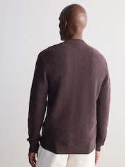 Burgundy Red Regular Fit Signature Lambswool/Cashmere Blend Crew Jumper - Image 3 of 4