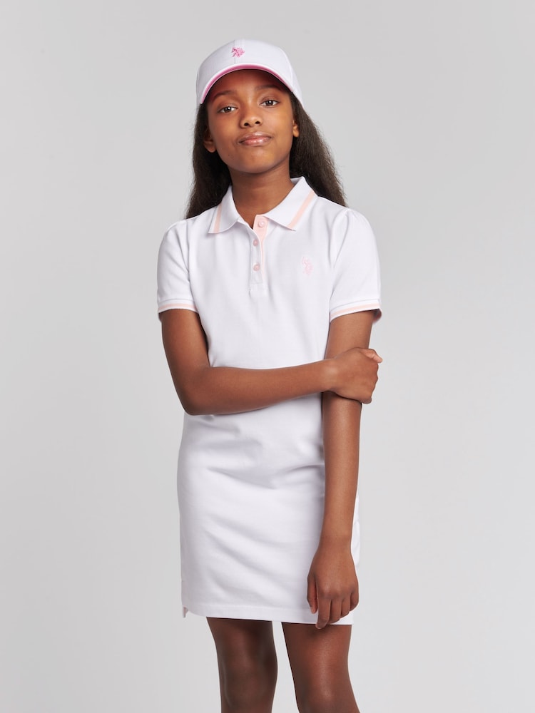 U.S. Polo Assn. White Girls Polo Dress - Image 1 of 6