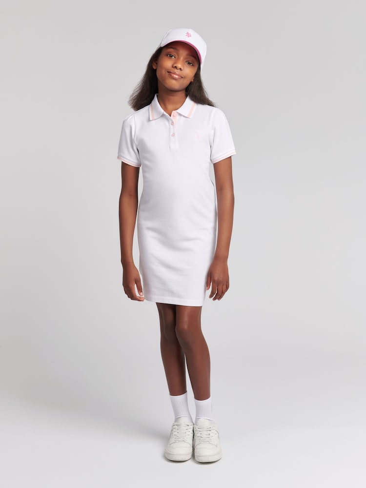 U.S. Polo Assn. White Girls Polo Dress - Image 2 of 6