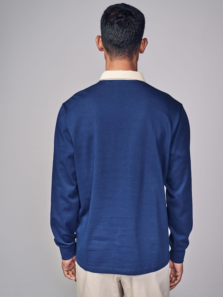 Cobalt Blue Long Sleeve Rugby Shirt - Image 3 of 8