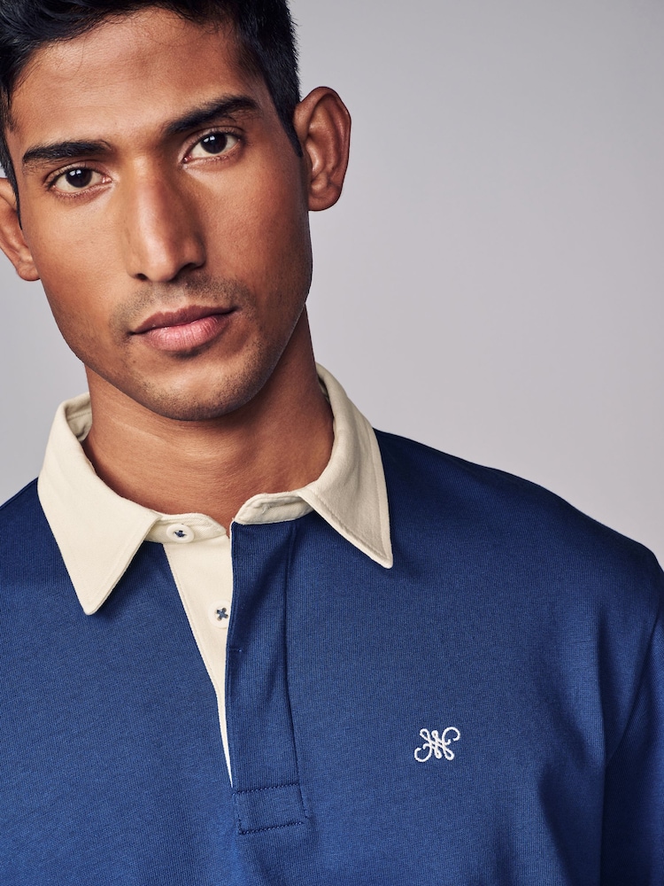 Cobalt Blue Long Sleeve Rugby Shirt - Image 4 of 8
