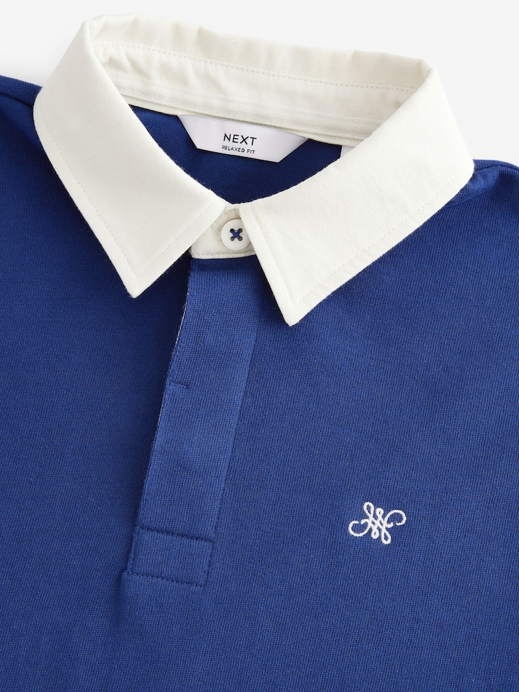 Cobalt Blue Long Sleeve Rugby Shirt - Image 6 of 8