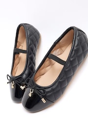 River Island Black Girls Quilted Bow Ballerinas - Image 4 of 5