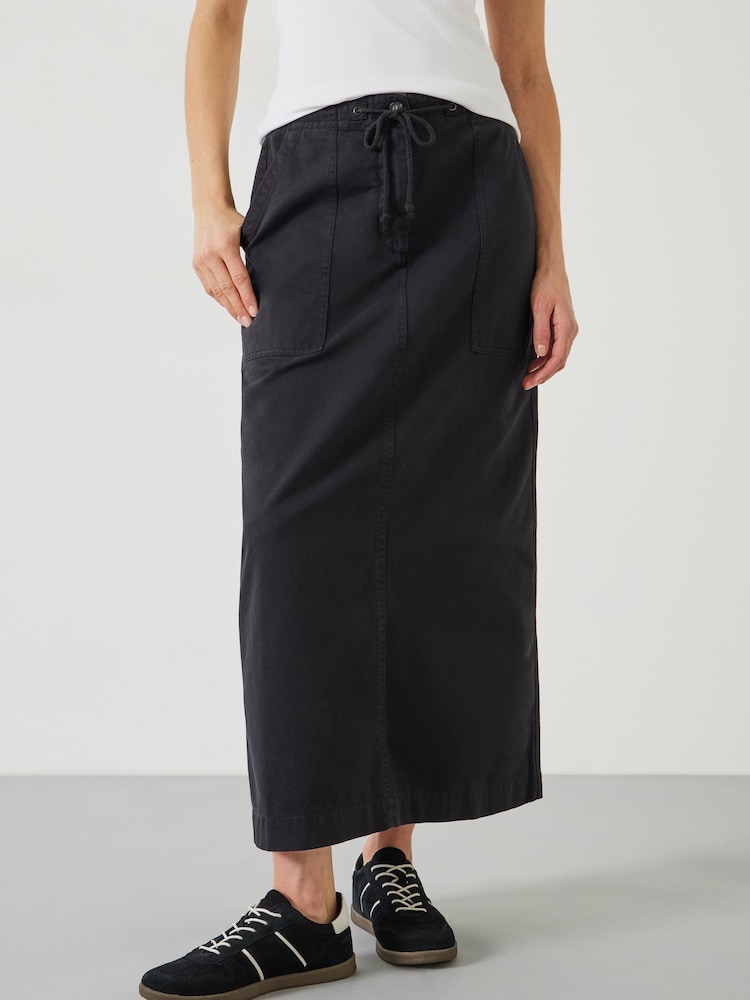 Hush Black 100% Cotton Kristen Cargo Maxi Skirt - Image 2 of 5