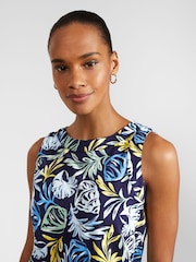 Hobbs Blue White 100% Cotton Maddy Printed Top - Image 3 of 4