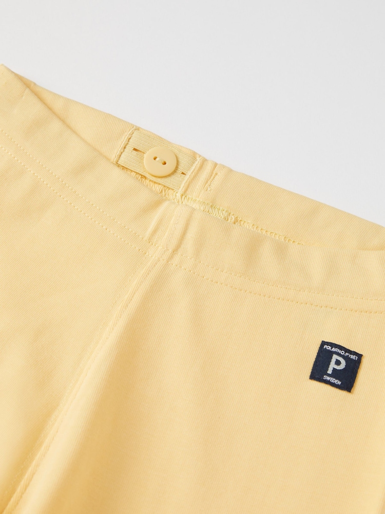 Polarn O. Pyret Yellow Organic Cotton Plain Leggings - Image 2 of 2