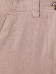 Reiss Pink Dani Teen Linen Loose Fit Trousers - Image 4 of 4