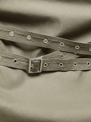 Mango Brown Belted Strapless Dress - Image 6 of 6
