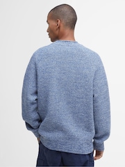 Barbour® Blue Staithes Relaxed Fit Textured Crew Neck Jumper - Image 2 of 7