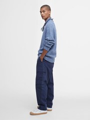 Barbour® Blue Staithes Relaxed Fit Textured Crew Neck Jumper - Image 3 of 7