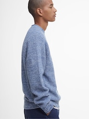 Barbour® Blue Staithes Relaxed Fit Textured Crew Neck Jumper - Image 4 of 7