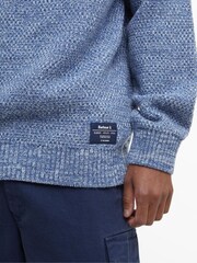 Barbour® Blue Staithes Relaxed Fit Textured Crew Neck Jumper - Image 6 of 7
