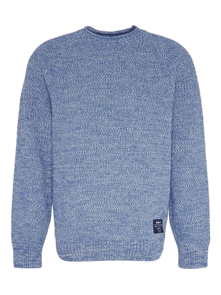 Barbour® Blue Staithes Relaxed Fit Textured Crew Neck Jumper - Image 7 of 7