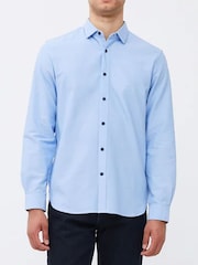 French Connection Blue Long Sleeve 100% Cotton Shirt - Image 1 of 4