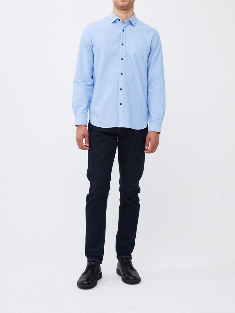 French Connection Blue Long Sleeve 100% Cotton Shirt - Image 2 of 4
