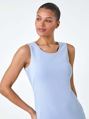 Roman Blue Textured Stretch Bodycon Dress - Image 5 of 5