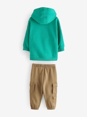 Green/Tan Utility Hoodie and Carpenter Joggers Set (3mths-7yrs) - Image 6 of 8