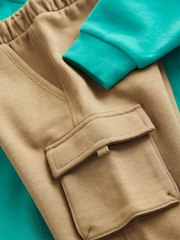 Green/Tan Utility Hoodie and Carpenter Joggers Set (3mths-7yrs) - Image 8 of 8