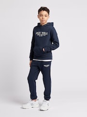 Синий - Jack Wills Boys Batsford 100% Cotton Hoodie - Изображение 2 из 7