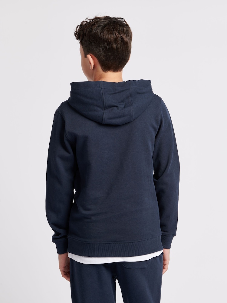 Jack Wills Blue Boys Batsford 100% Cotton Hoodie - Image 4 of 7