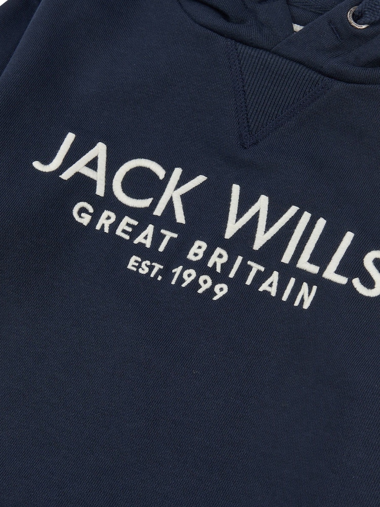 Синий - Jack Wills Boys Batsford 100% Cotton Hoodie - Изображение 7 из 7
