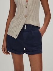 Paige High Rise Shorts With Turned-Up Hems - Image 1 of 5