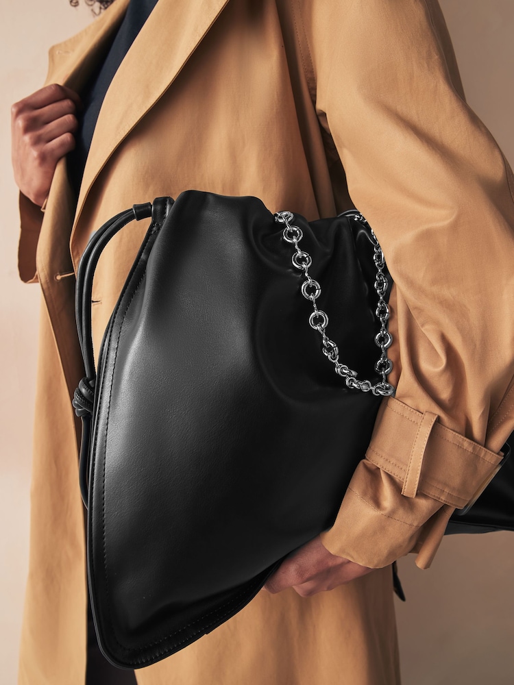 Black Chain Detailed Shoulder Bag - Image 2 of 6